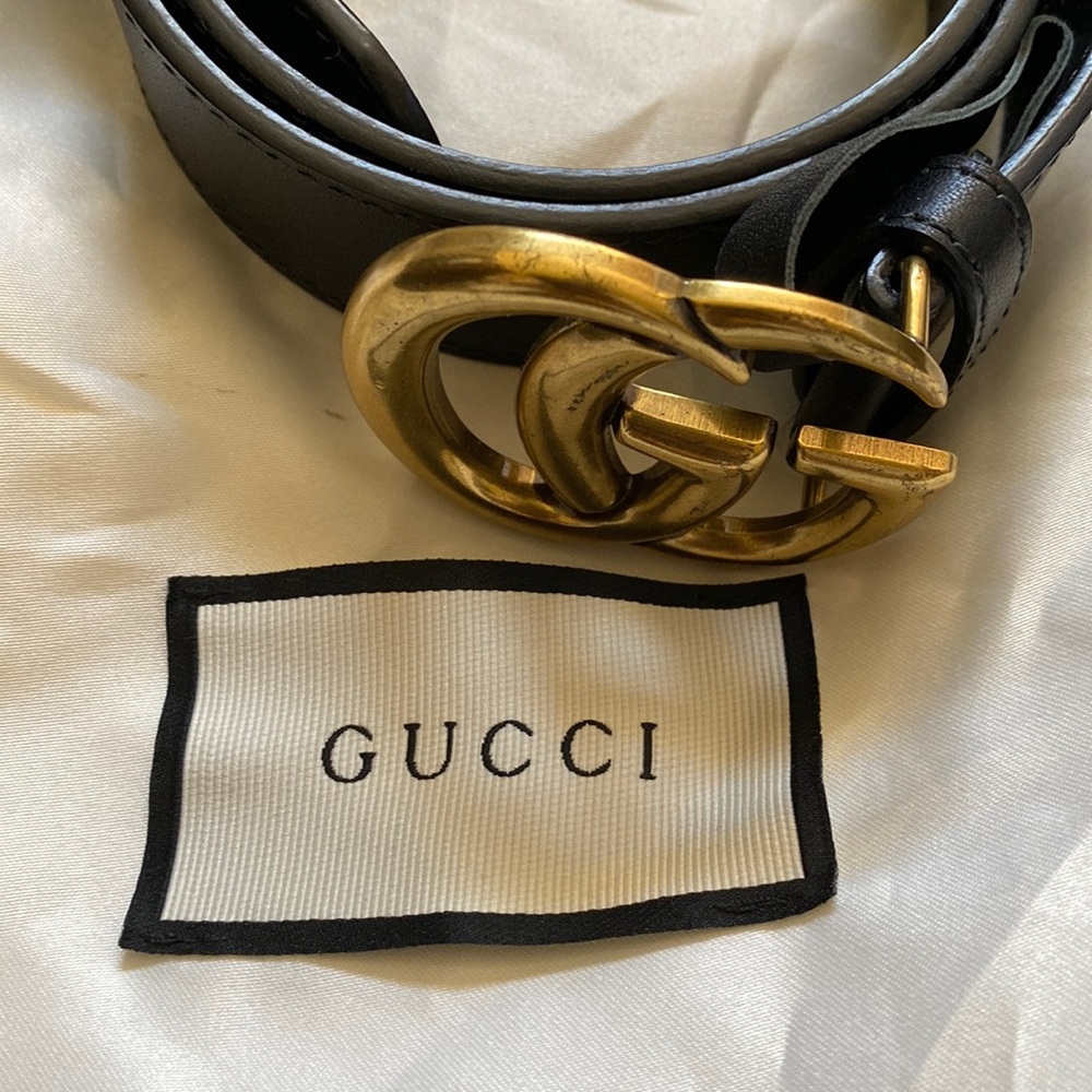 Gucci Belt black large gold GG